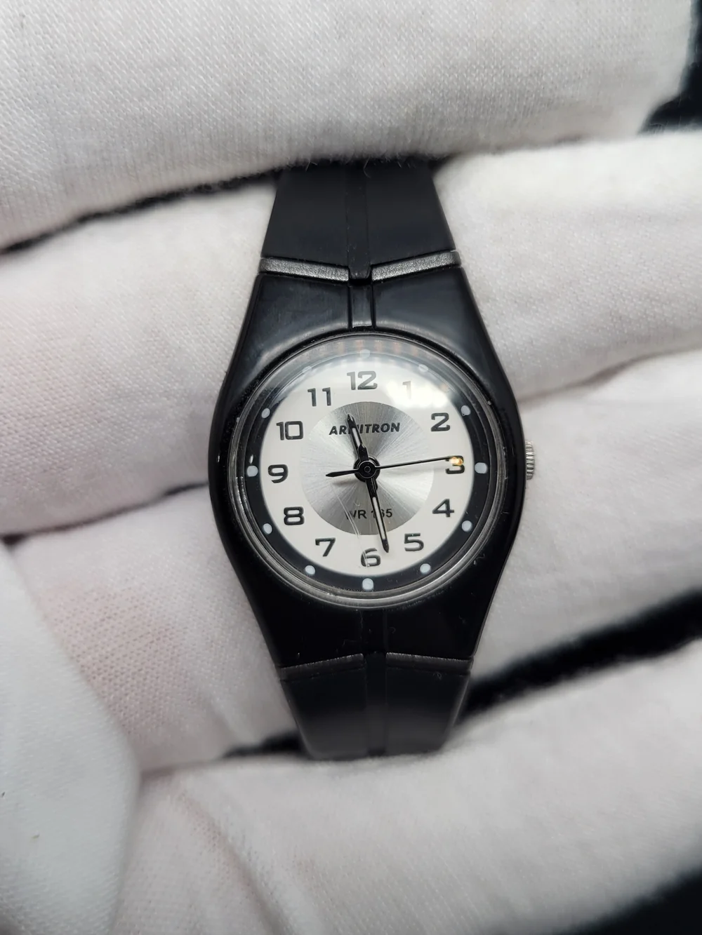 Armitron Black Casual Analog Watch with Silver Dial